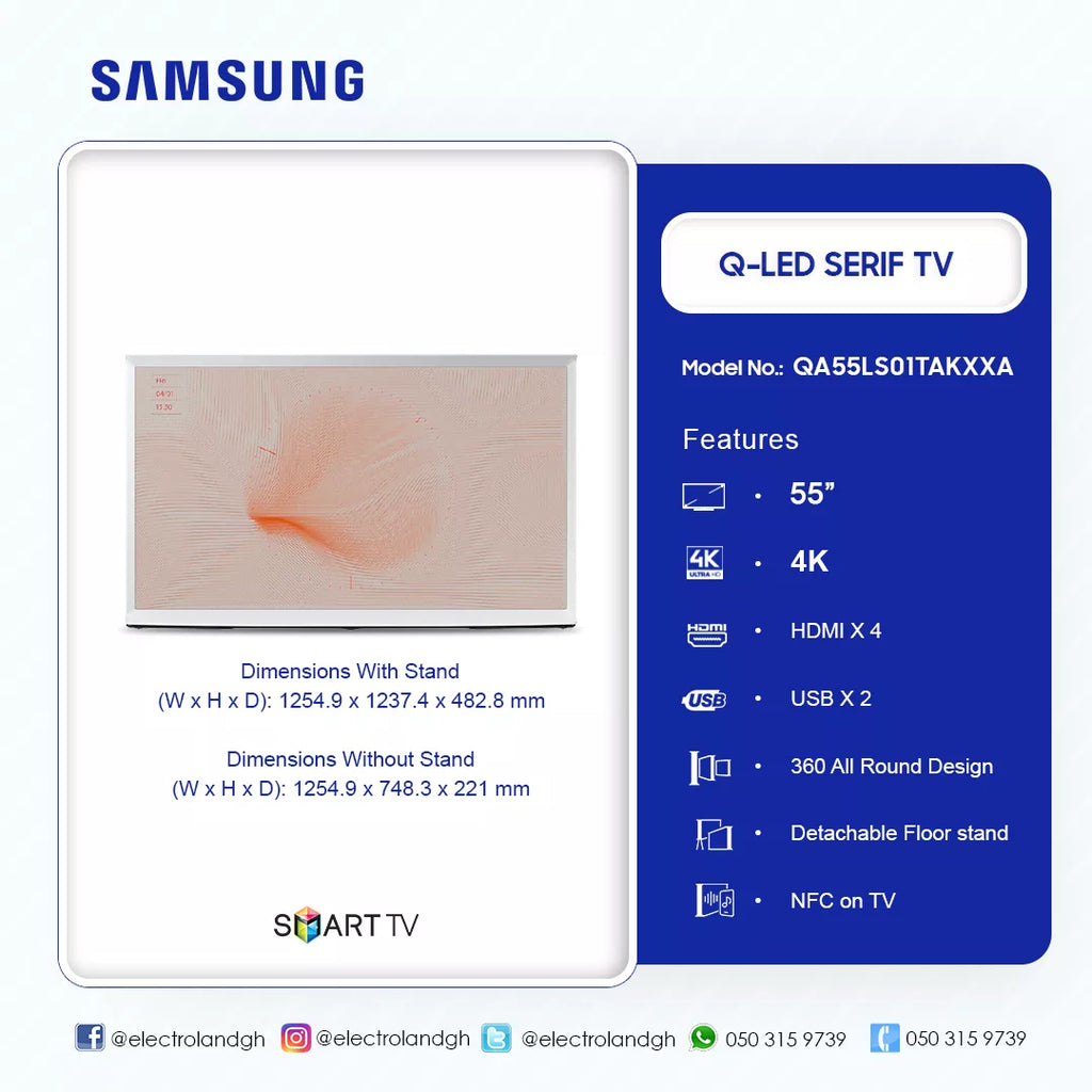 Samsung 55" The Serif QLED 4K Smart TV – Model QA55LS01TAKXXA – view 2