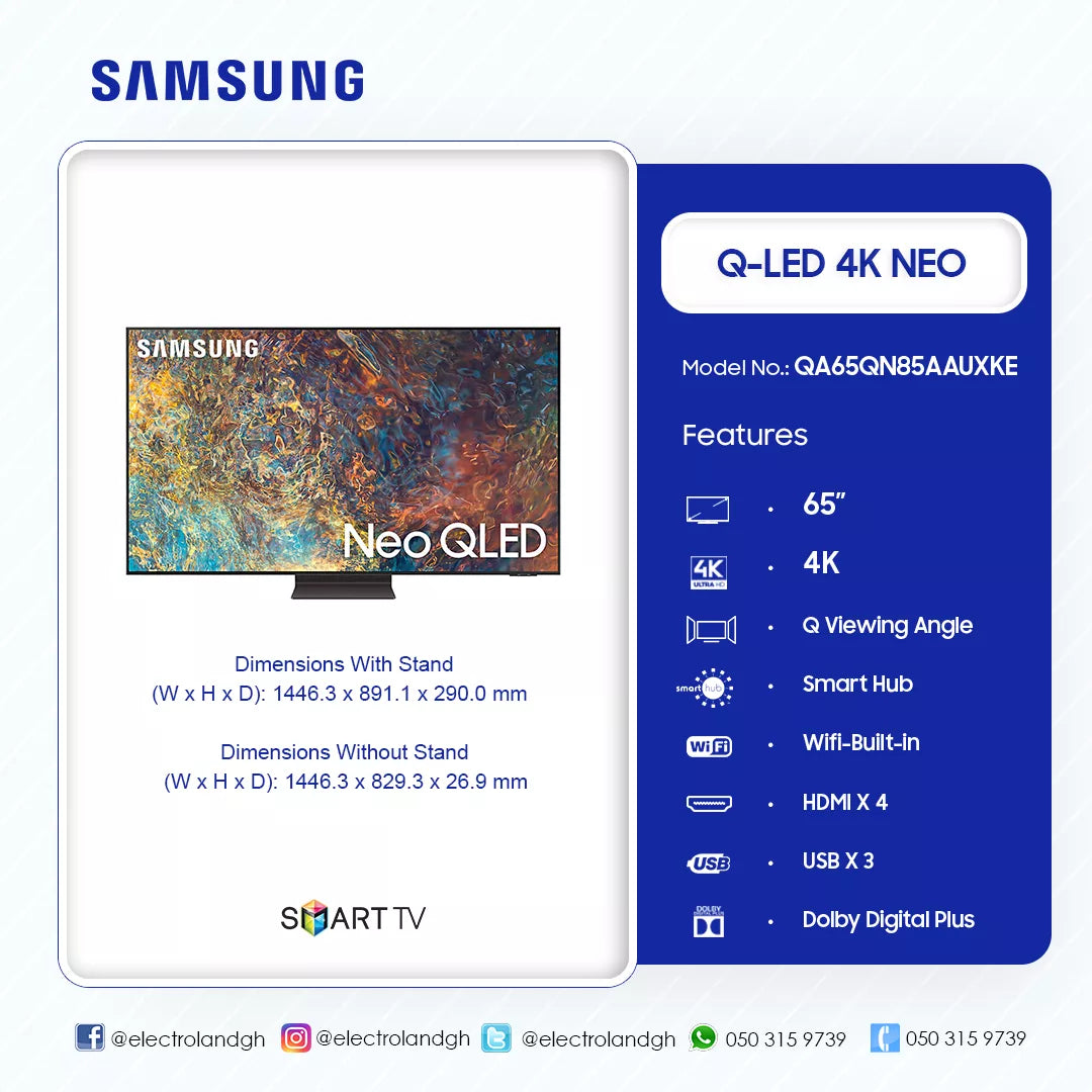 Samsung 65" QN85A Neo QLED 4K Smart TV – Model QA65QN85AAUXKE – view 4