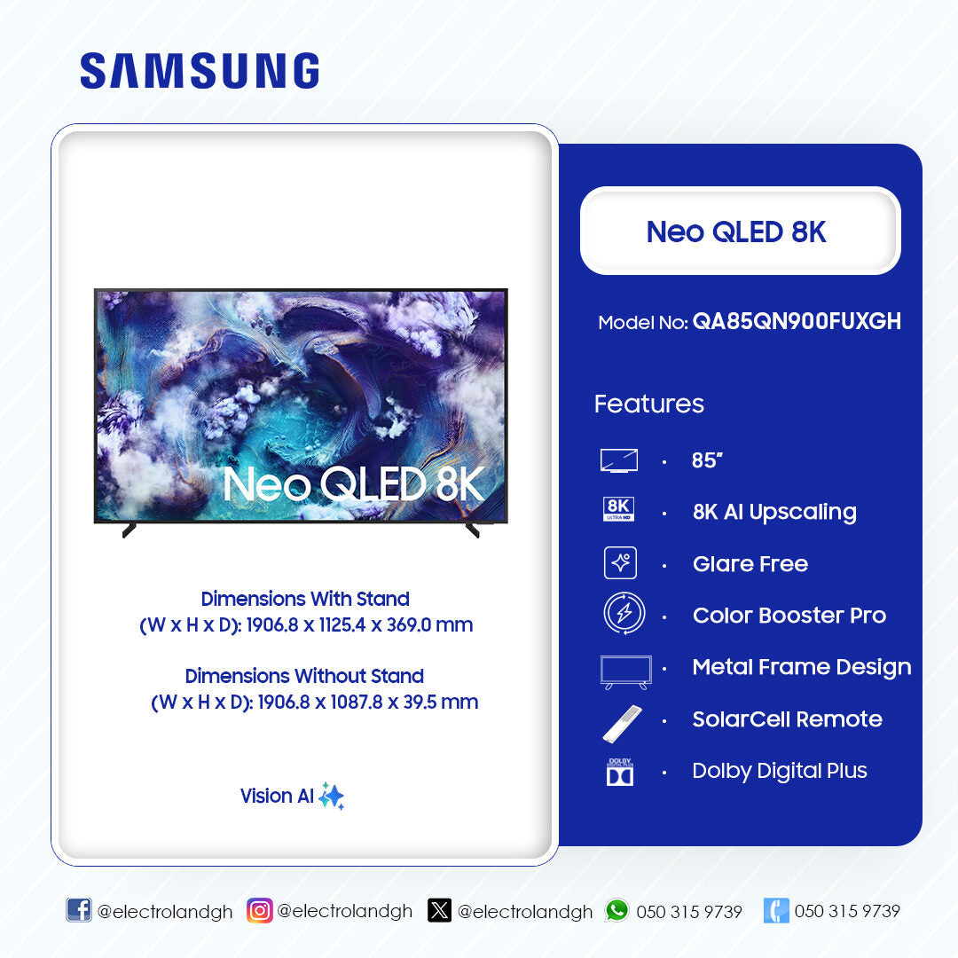 Samsung 85" QN900F Neo QLED 8K Smart TV – Model QA85QN900FUXGH