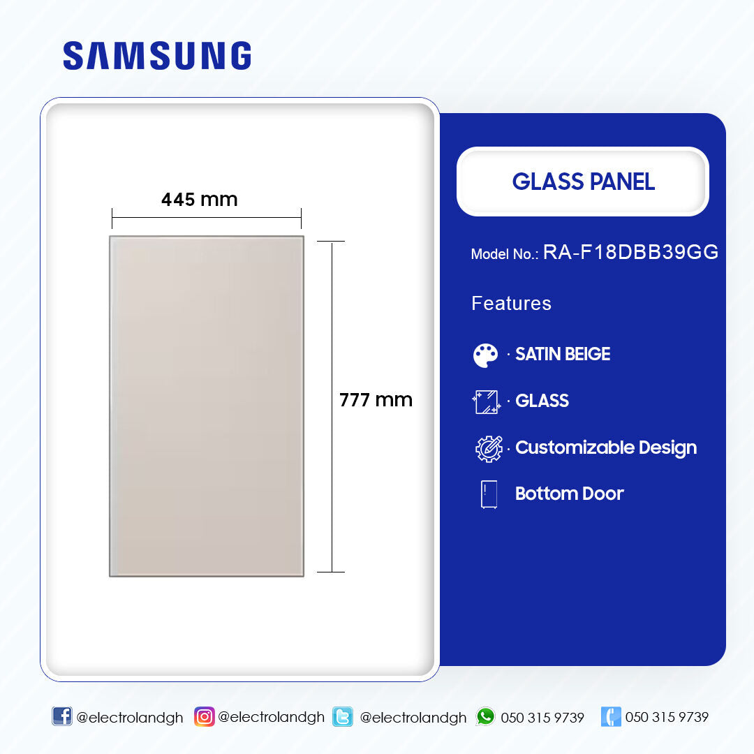 Samsung Bespoke Satin Beige Glass Bottom Door Panel – Model RA-F18DBB39GG