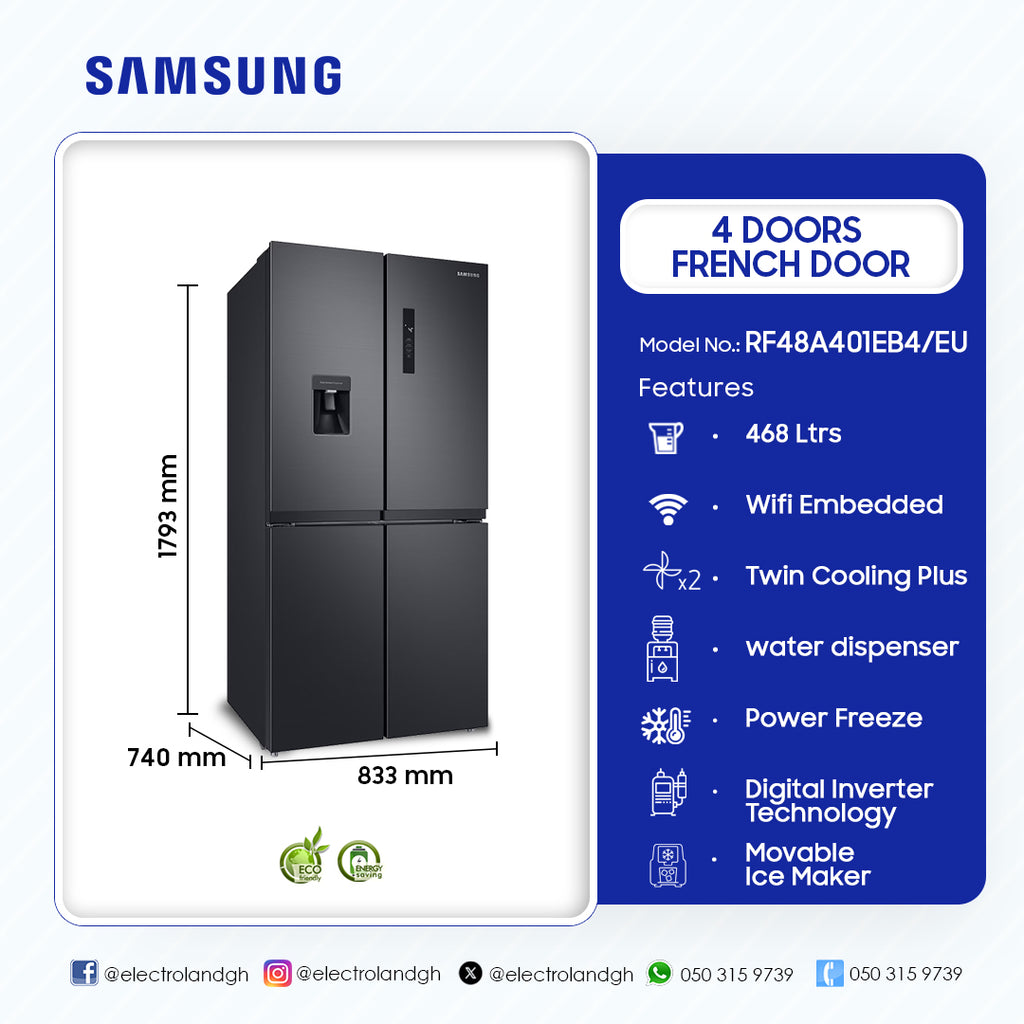 Samsung 468 L French Door Refrigerator – Model RF48A401EB4/EU – view 2