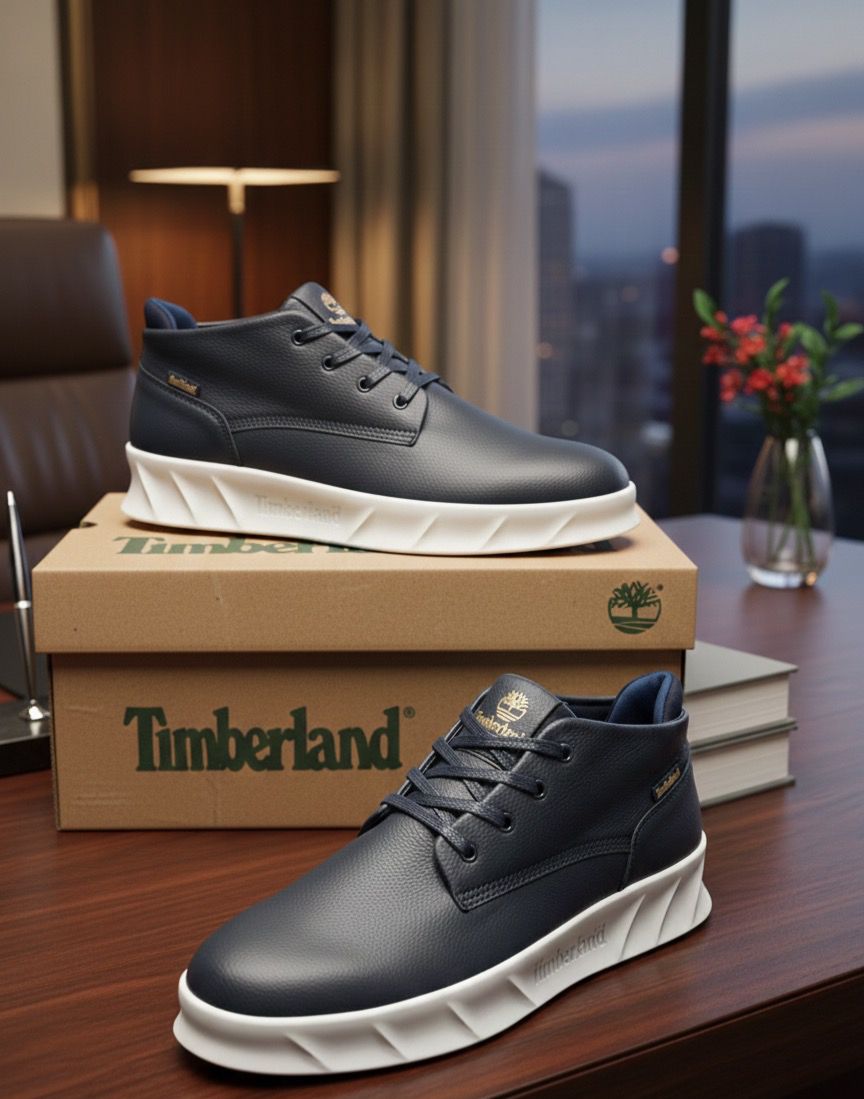 Timberland Men's Black Casual Mid-Top Sneakers – Lightweight Lace-Up Comfort Shoes