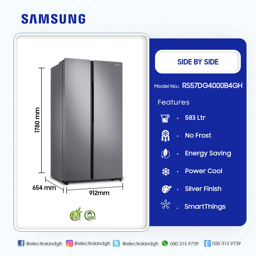 Samsung 583 L Side-by-Side Refrigerator – Model RS57DG4000B4GH