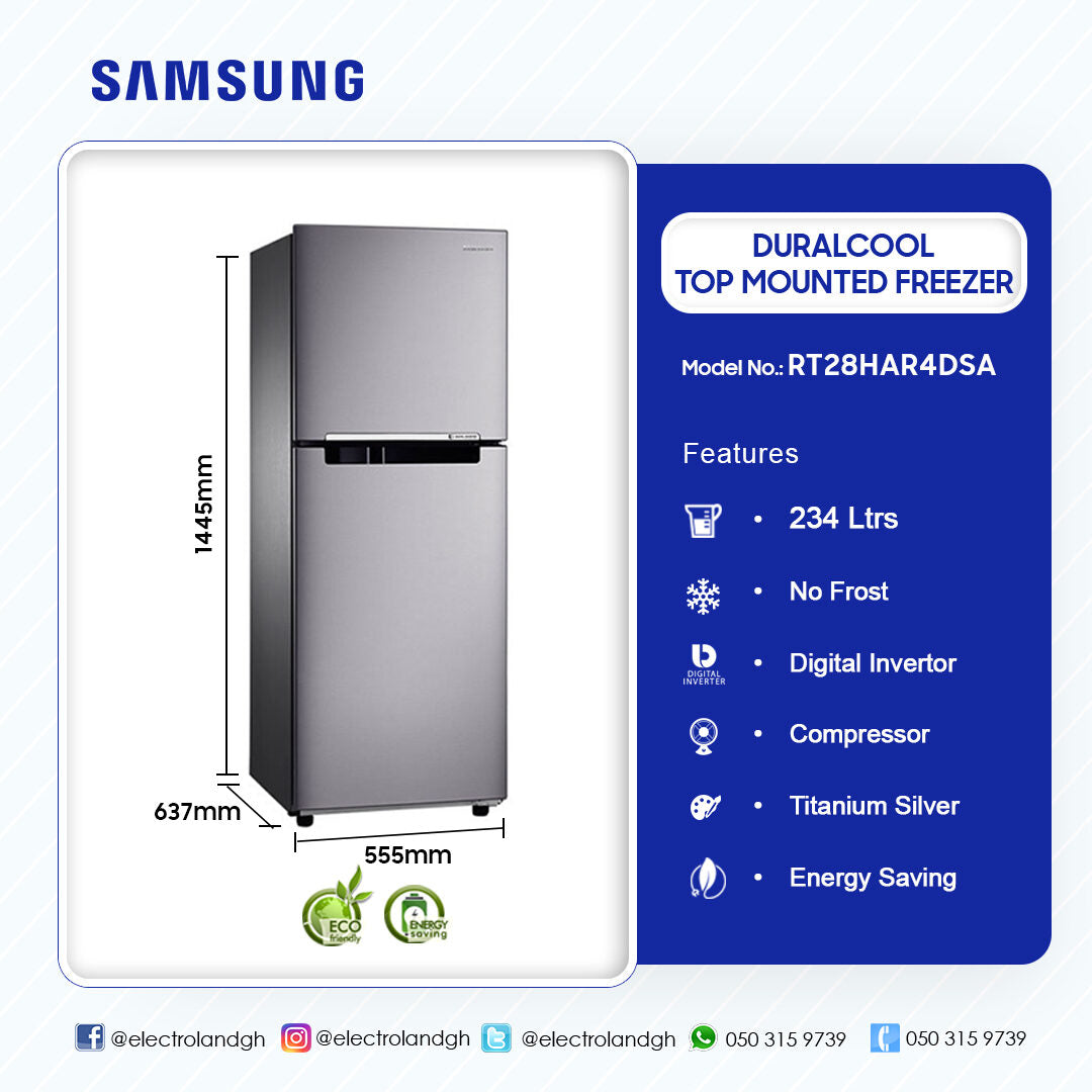 Samsung 234 L No Frost Top Mount Refrigerator – Model RT28HAR4DSA