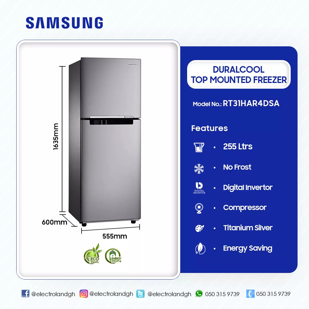 Samsung 255 L Frost Free Top Mount Refrigerator – Model RT31HAR4DSA – view 2