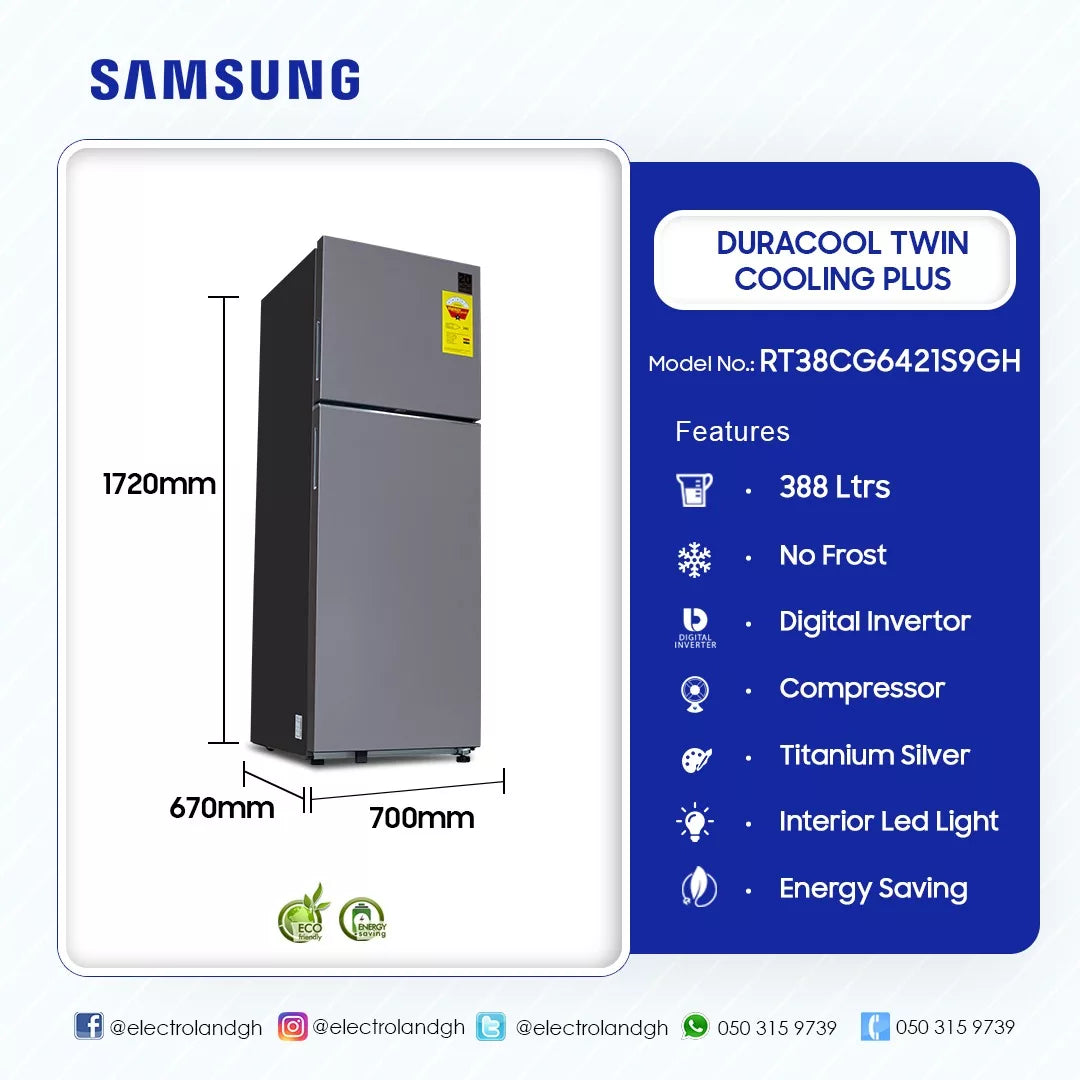 Samsung 388 L Digital Inverter Top Mount Refrigerator – Model RT38CG6421S9GH – view 2