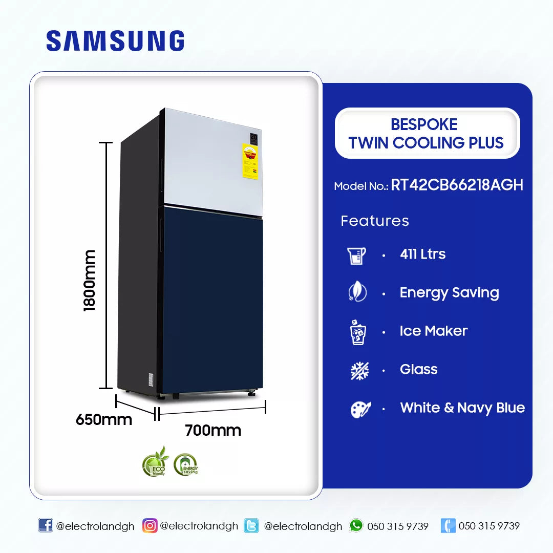 Samsung 411 L Bespoke Twin Cooling Plus Top Mount Refrigerator – Model RT42CB66218AGH – view 3