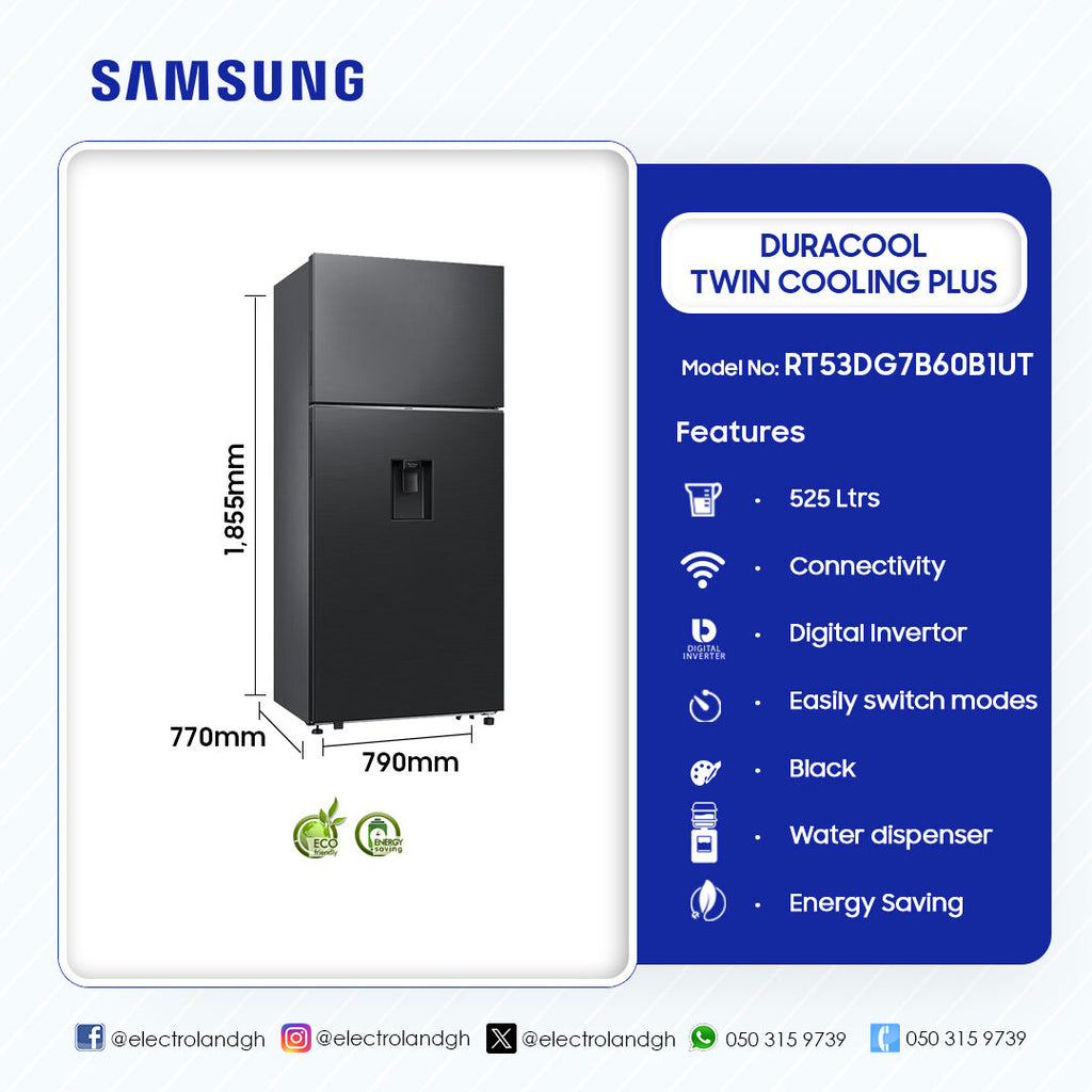 Samsung 525 L Top Mount Freezer Refrigerator with Water Dispenser – Model RT53DG7B60B1UT – view 4