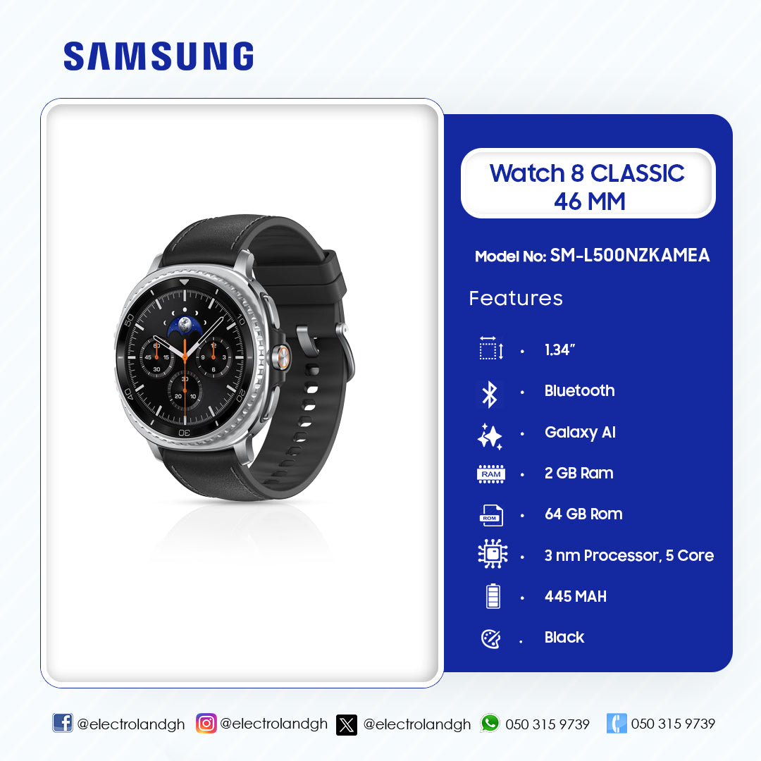 Samsung Galaxy Watch8 Classic 46mm Black Smart Watch – Model SM-L500NZKAMEA – view 2