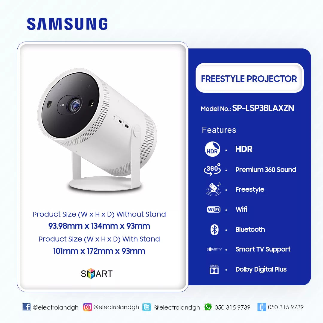 Samsung 100" The Freestyle Portable Smart Projector – Model SP-LSP3BLAXZN – view 4