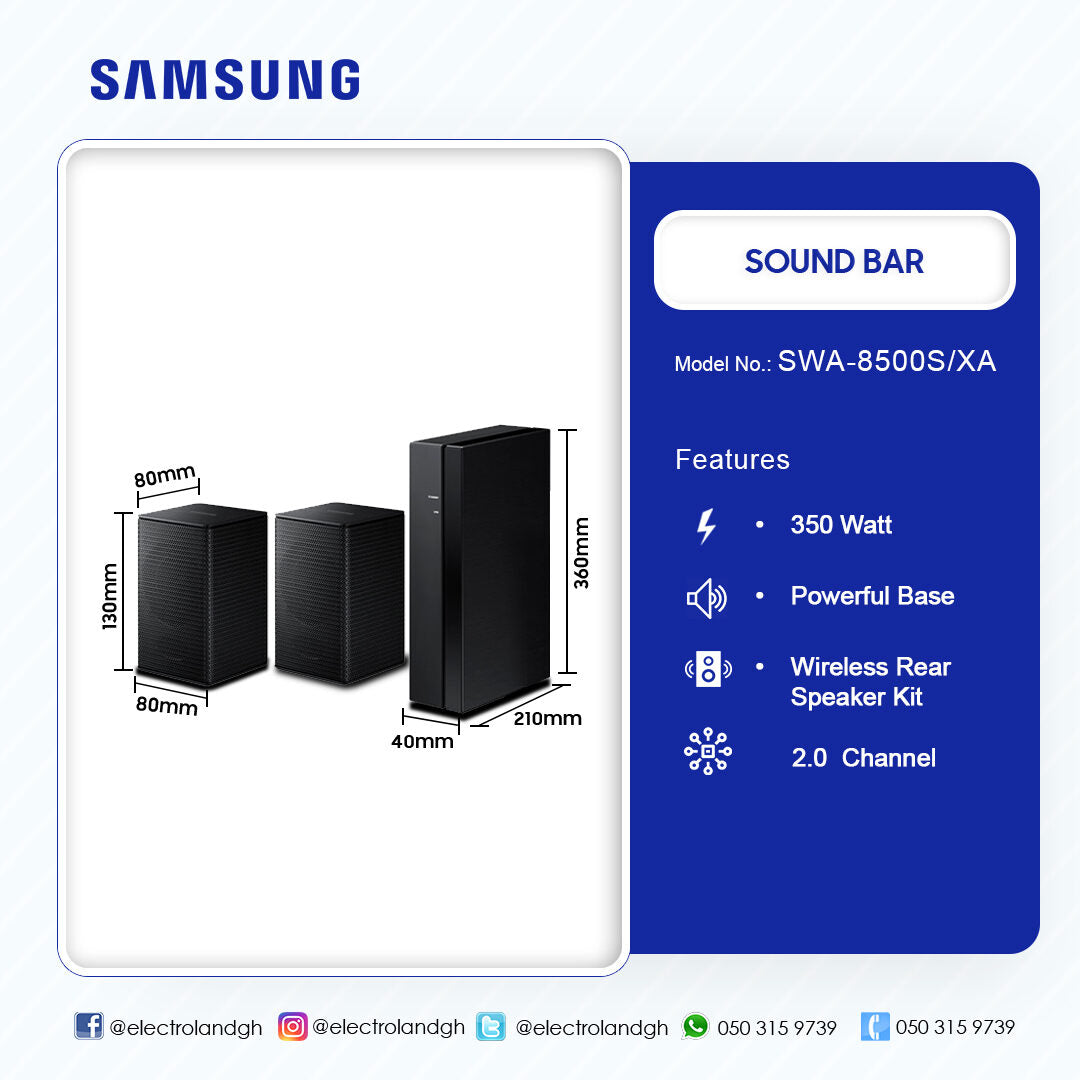 Samsung 2.0ch Wireless Rear Speaker Kit – Model SWA-8500S/XA