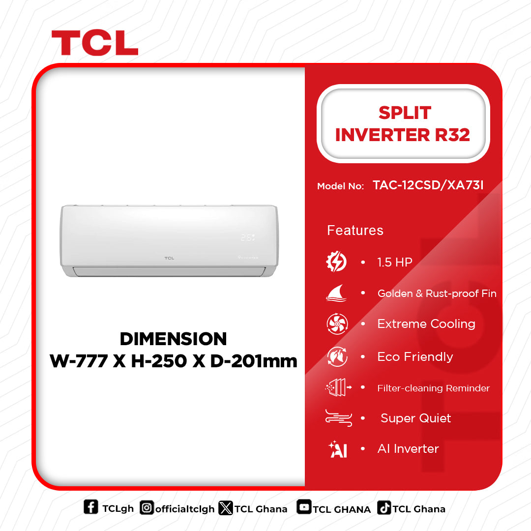 TCL 1.5 HP Split Inverter Air Conditioner (R32) – Model TAC-12CSD/XA73I