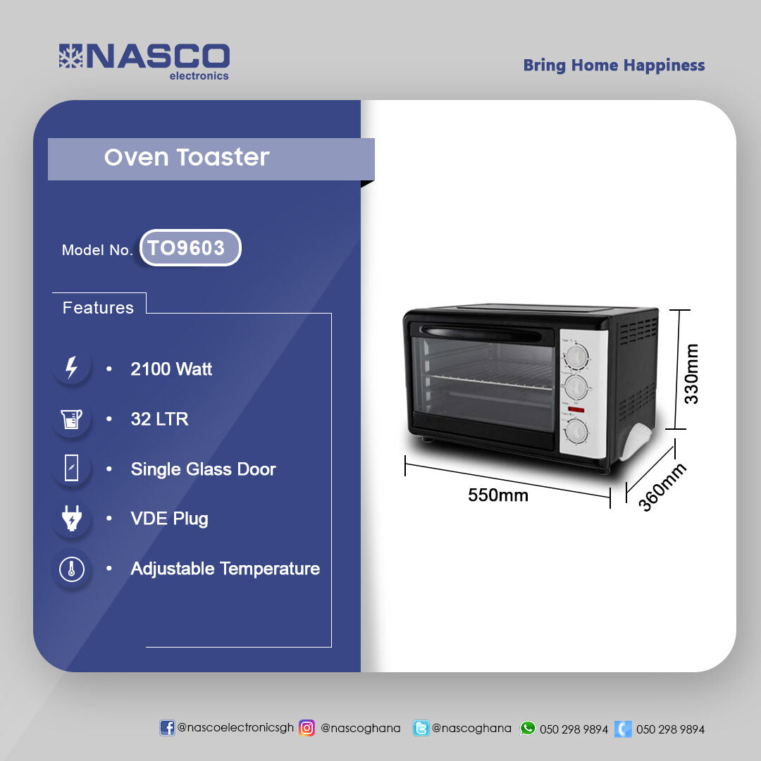 Nasco 32 L Oven Toaster – Model TO9603