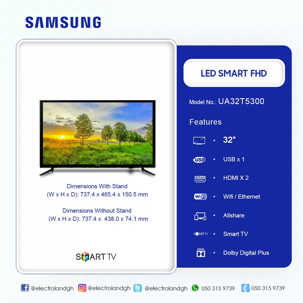 Samsung 32" T5300 Full HD Smart TV – Model UA32T5300 – view 2