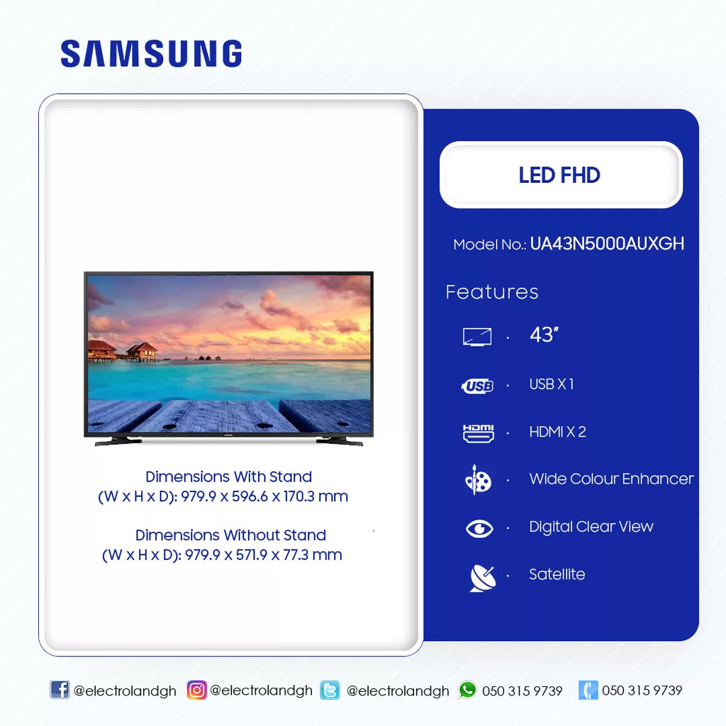 Samsung 43" N5000 Full HD LED TV – Model UA43N5000AUXGH – view 2