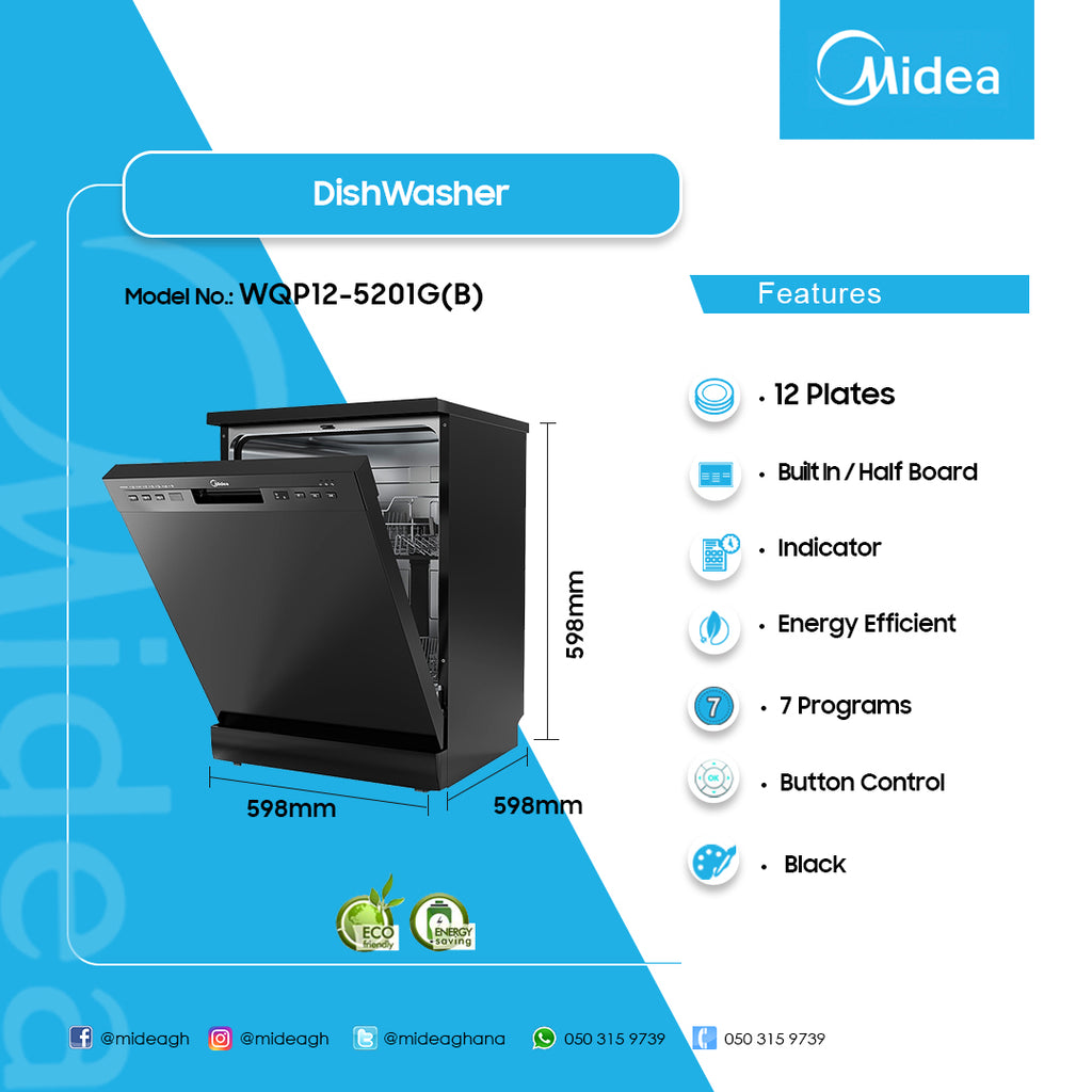Midea 12 Place Setting Fully Integrated Built-In Dishwasher – Model WQP12-5201G(B) – view 4