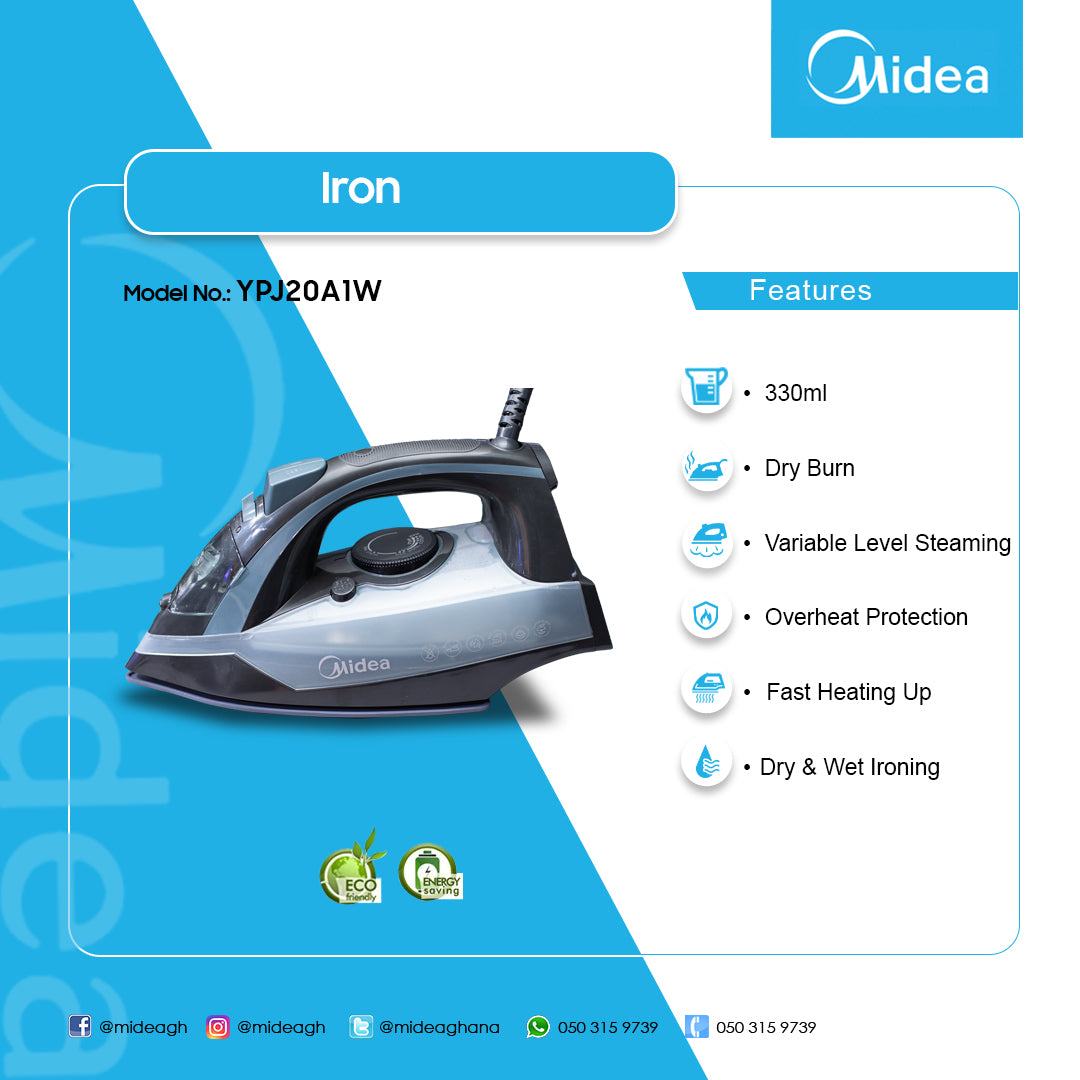 Midea Steam Iron – Model YPJ20A1W – view 4