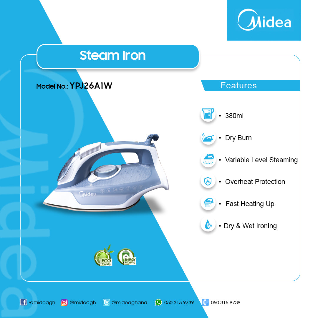 Midea Steam Iron – Model YPJ26A1W – view 4
