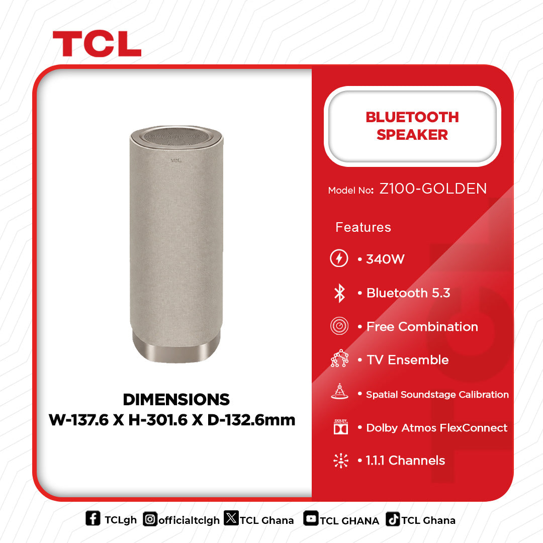TCL Wireless Dolby Atmos Bluetooth Speaker (Golden) – Model Z100 – view 2